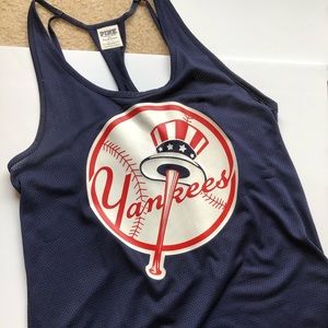 PINK • Yankees Racerback Tank Top Size Small